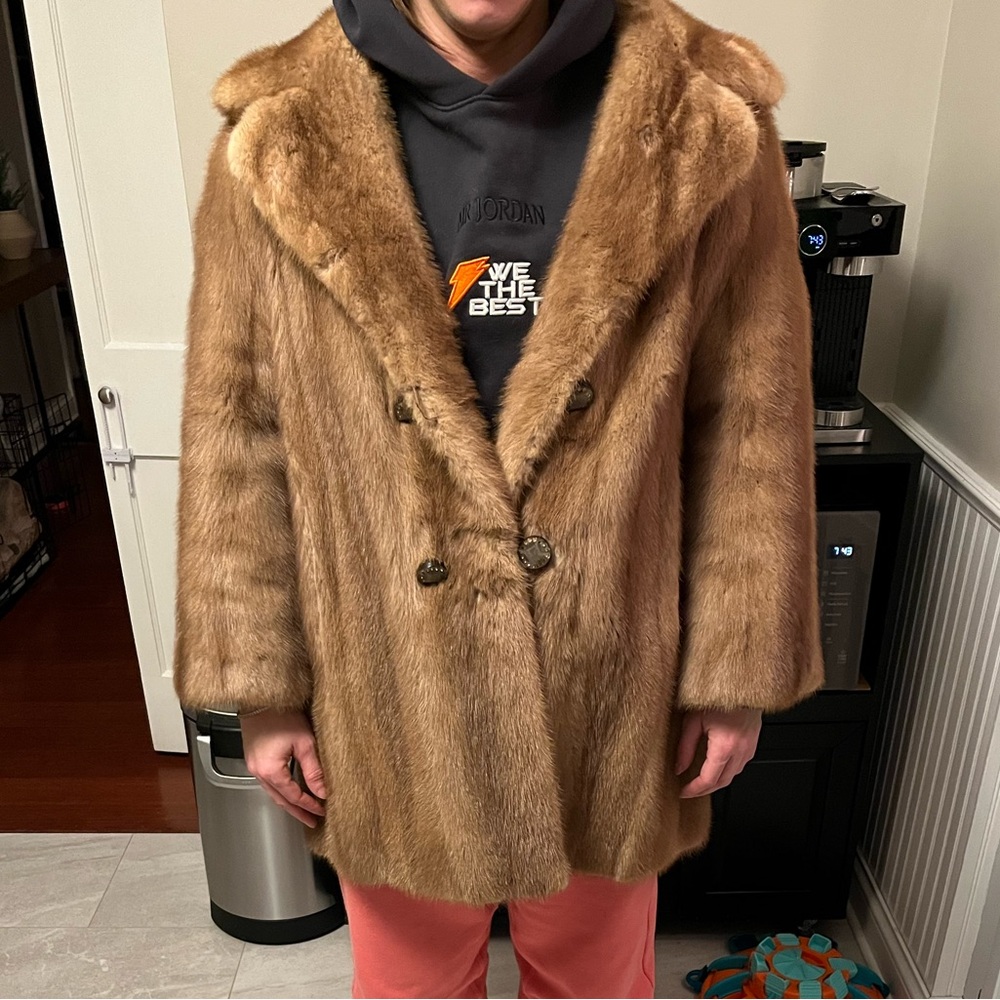 Vintage Mink Coat, Autumn Haze Brown - Picture 5 of 7